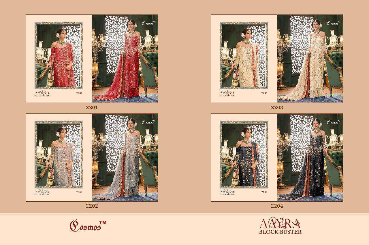 Cosmos Aayra Blockbuster Latest Fancy Designer Festive Wear Butterfly Net With Heavy Embroidery Pakistani Salwar Suits Collection